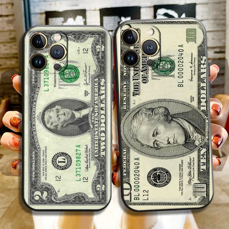 

Luxury USD Dollar For Apple iPhone 13 12 11 Pro 13 12 Mini X XR XS Max 5 5s 6 6S 7 8 Plus SE2020 Phone Case Funda Soft TPU