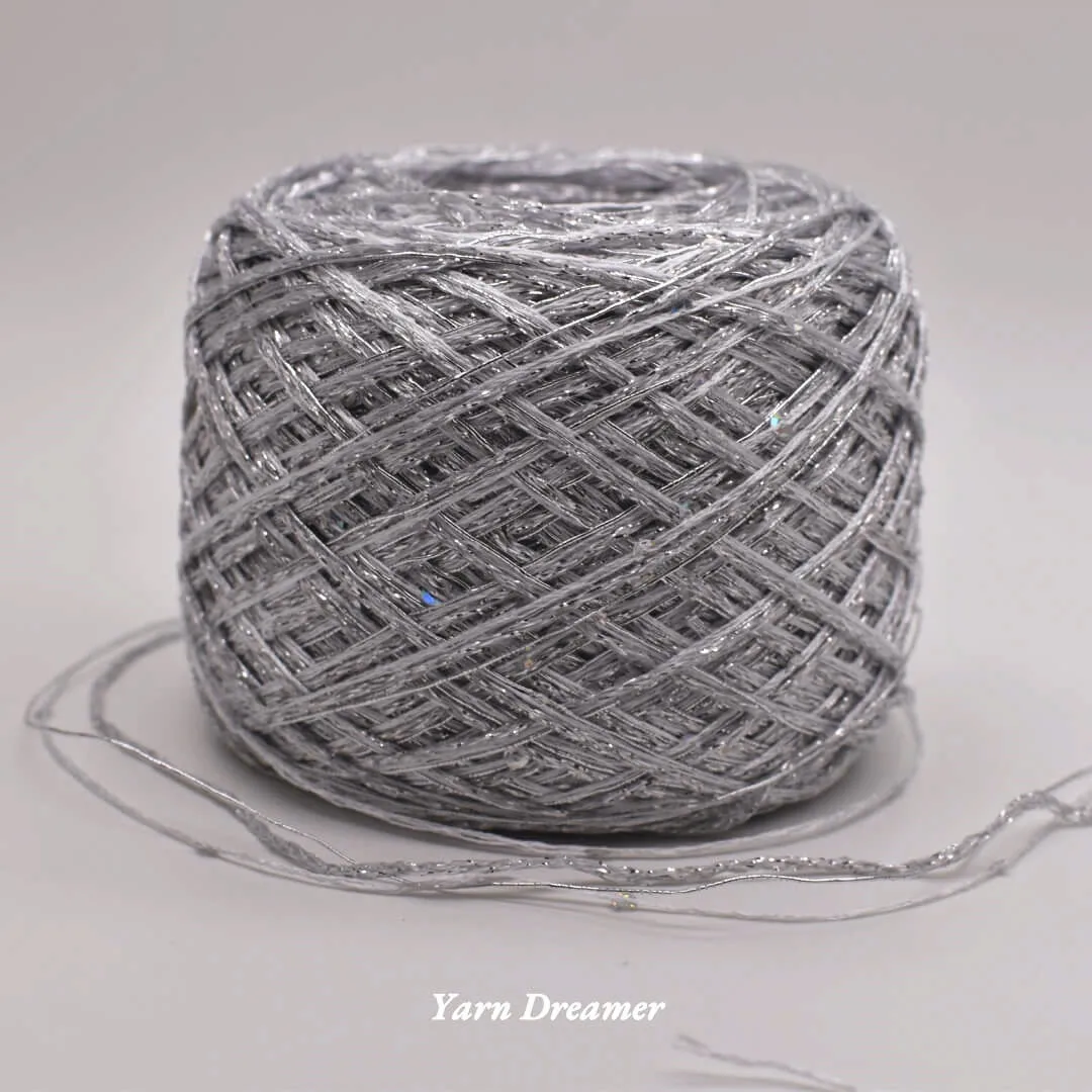 100 г Черная и серебряная пряжа с пайетками Смешанная металлическая толстая для