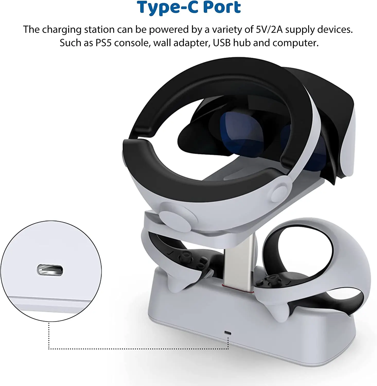 База зарядной станции для контроллера PSVR2 гарнитура VR подставка дисплея двойная