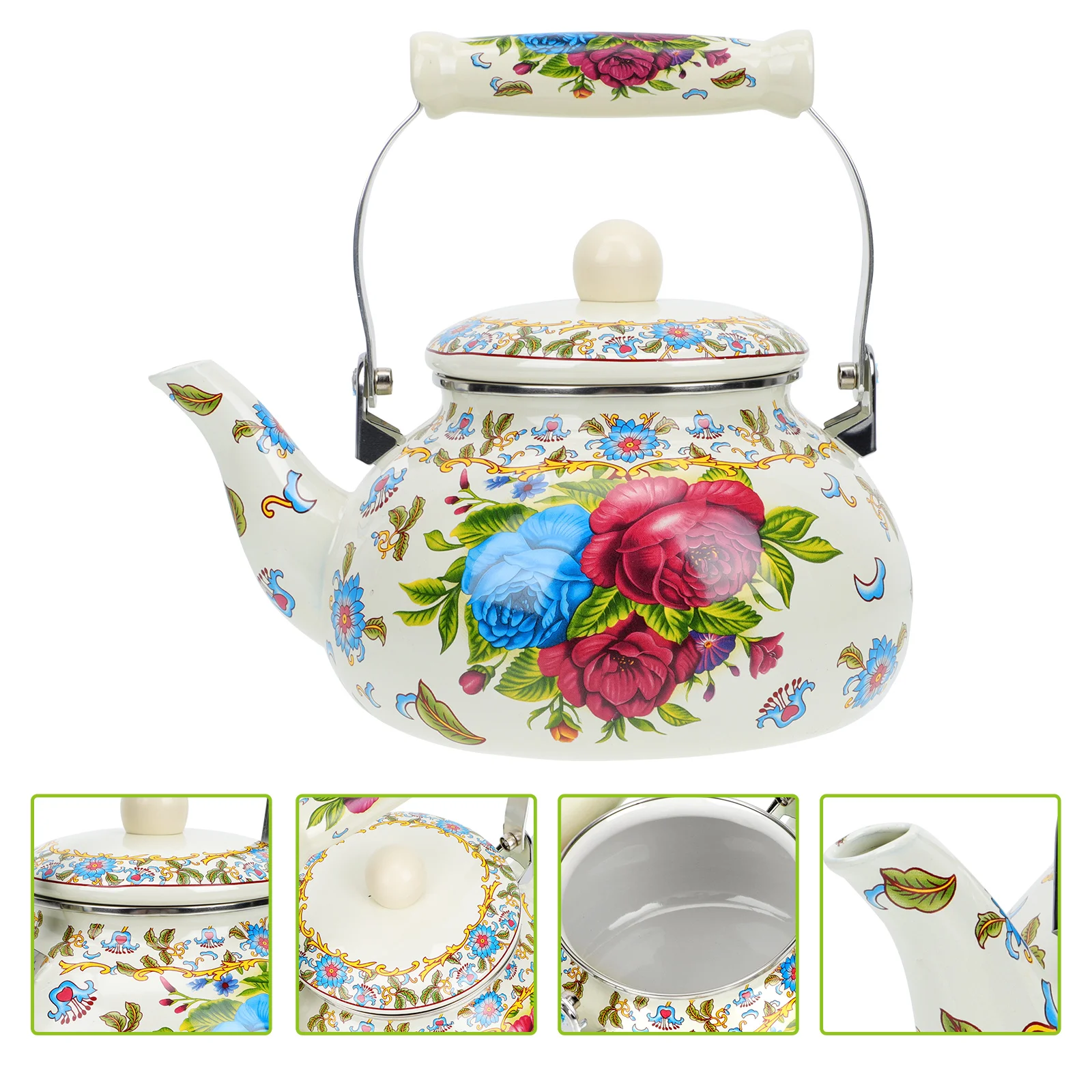 

Heating Water Kettle Water Boiling Pot Enamel Tea Kettle Water Boiling Kettle for Home Shop Store Office