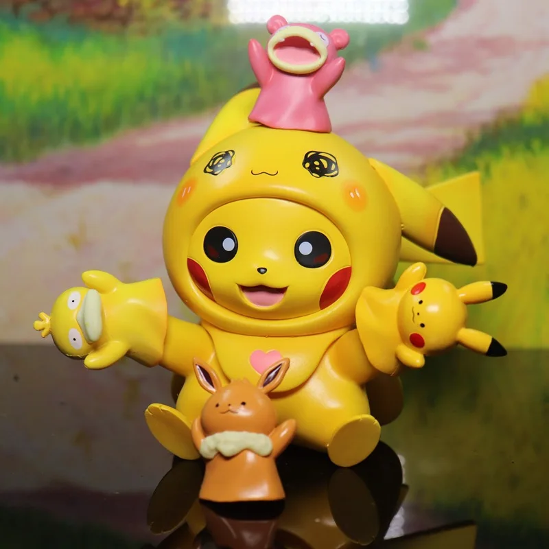 

11cm PVC Pokemon Anime Pikachu Eevee Slowpoke Glove Figurine Decoration Children's Toys Birthday Present
