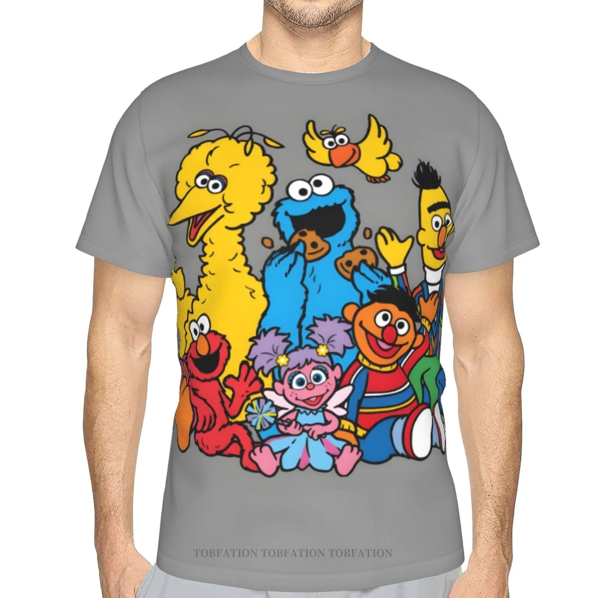 Sweet Friends Elmo Sesame Street 80s TV 3D Print Polyester T-shirt Men Women Gym Short Sleeve TShirt Streetwear Oversized Tops