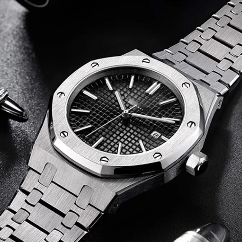 Фото Серебряный браслет из нержавеющей стали 316L для AP 15400 15500 Audemars Piguet Royal Oak, мужской водонепроницаемый ремешок для часов 21 мм 26 мм №3