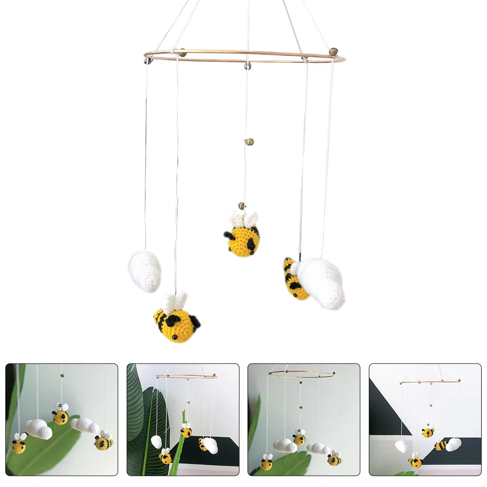 

Ornament Elegance Knitting Craft Pendant Indoor Hanging Decor Accessories Elegant Bee Cloud Modeling Yarn Home