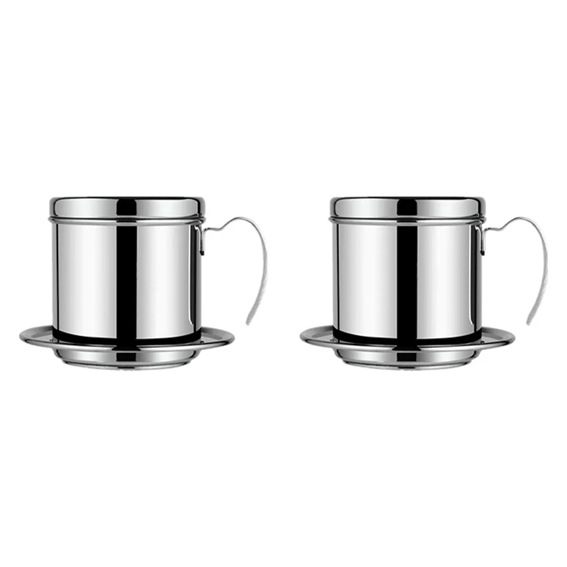 

2X Vietnamese Coffee Filter Coffee Press Maker Reusable Phin Infuser Strainer Pot Coffee Drip Brewer Manual Coffee