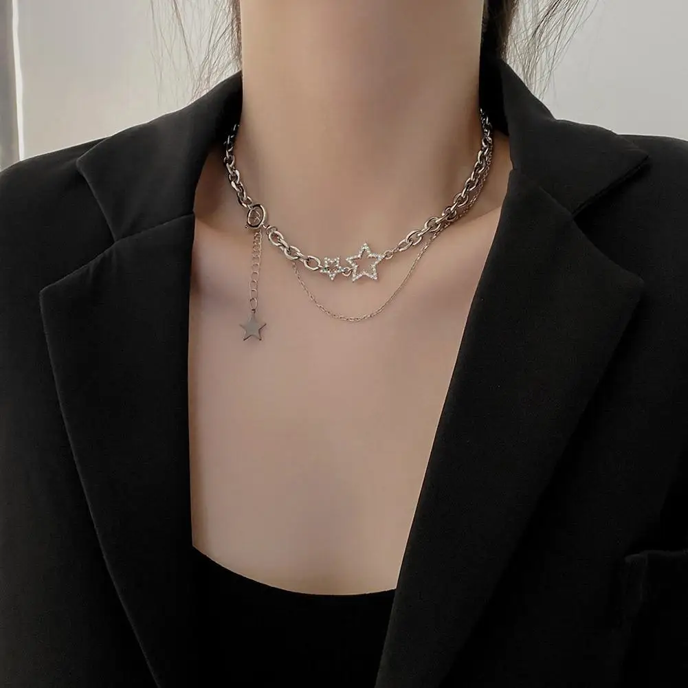 Блестящее колье-чокер со звездами ювелирные изделия Y2k Для женщин-подростков