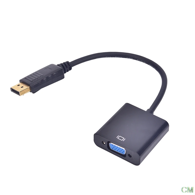 

Переходник DisplayPort (штекер)/VGA (разъем), С кабелем, цвет черный