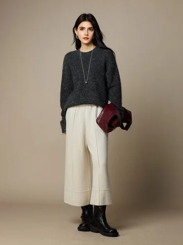 SuyaDream женские мохеревые пуловеры  темно-серые