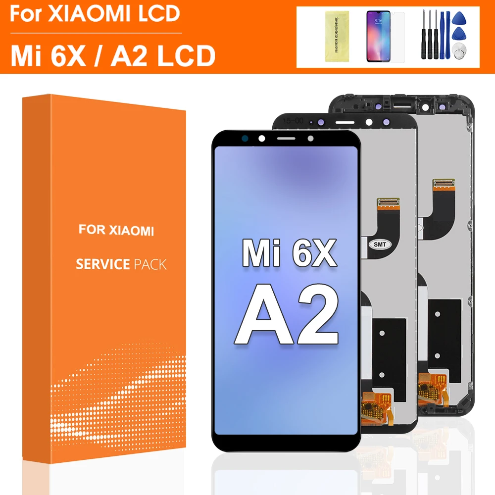 

5.99"Original Screen For Xiaomi Mi A2 LCD Display Touch Screen Digitizer Assembly Replacement For Xiaomi MiA2 Mi 6x with Frame