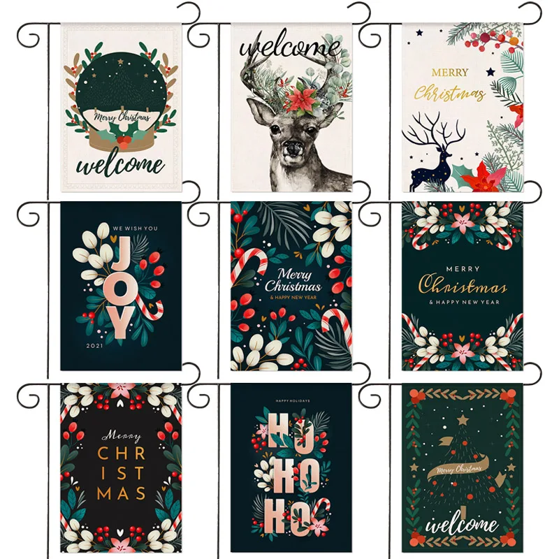 American Christmas Themed Garden Flag Vintage Yard Festive Party Decoration Banner 30*45cm（11.81IN*17.71IN）