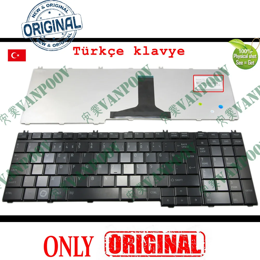 

New TR Notebook Laptop keyboard for Toshiba Satellite A500 P200 P205 P300 P505 L350 L355 L500 L505 L510 L515 L535 Black Turkish