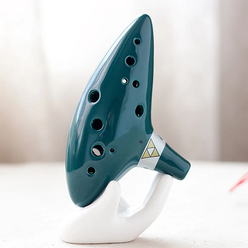 

12 Holes Ocarina Ceramic Alto C Legend Of Flute Music Instrument For Beginner With Ocarina Holder Lanyard Music Book