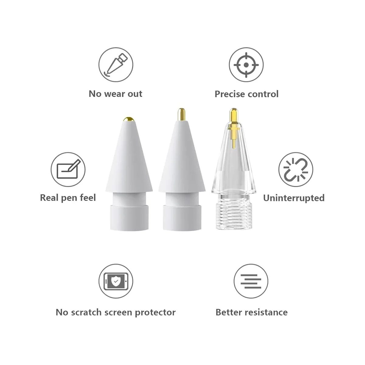 Tips For Apple Pencil ,3 Styles No Wear Out Fine Point Preci
