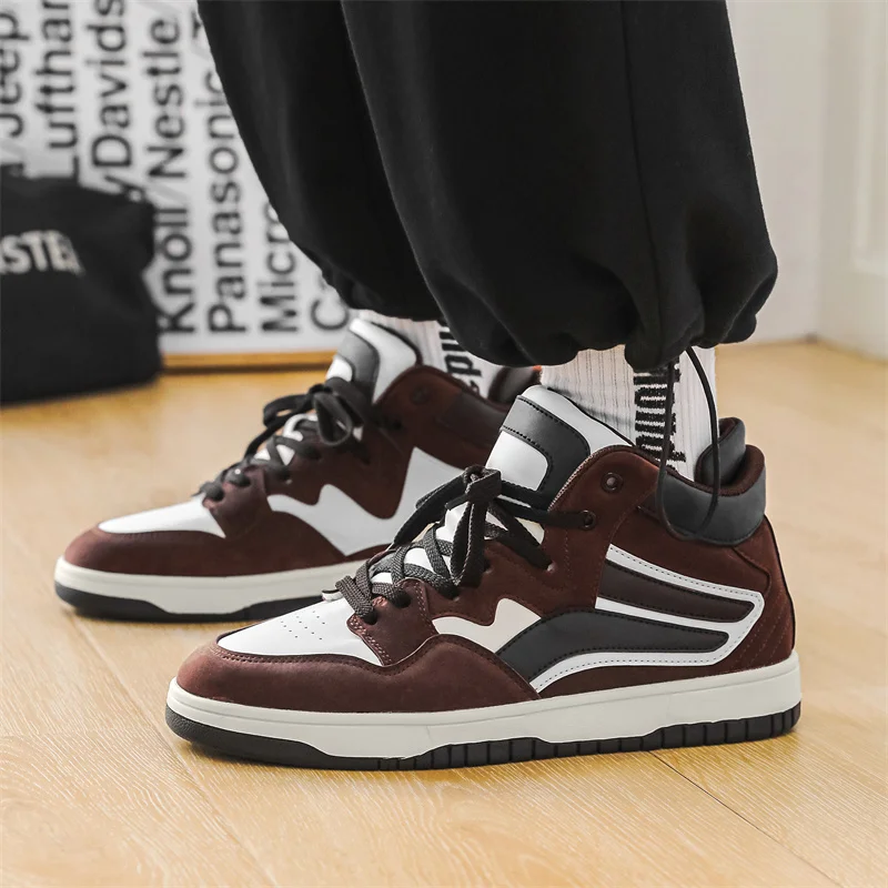 2022 Brand Coffee High Top Sneakers Men Women Flats Classic Luxury Desginer Shoes Mens Platform Skate Shoes Trainers Zapatillas