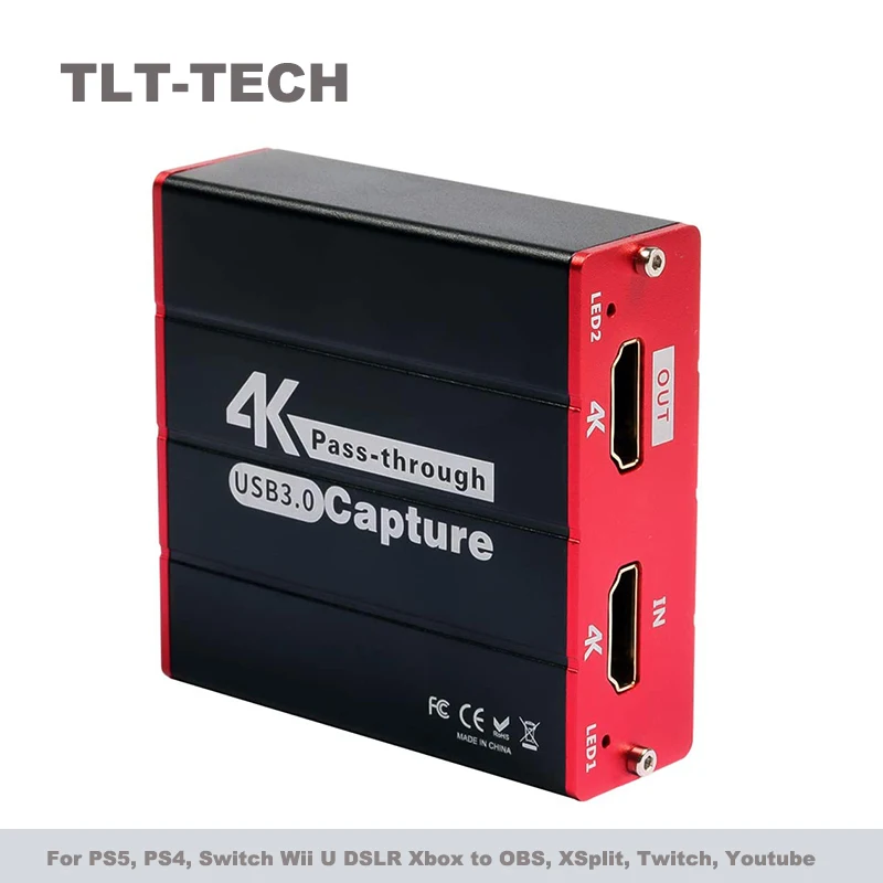 Карта видеозахвата USB 1080p 60 кадров в секунду для PS5 PS4 Switch Wii U DSLR Xbox to OBS XSplit Twitch Youtube
