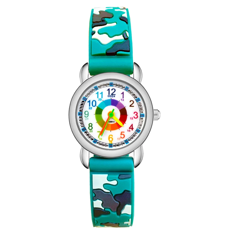 Модные наручные часы с мультипликационными цветными цифрами стильные детские