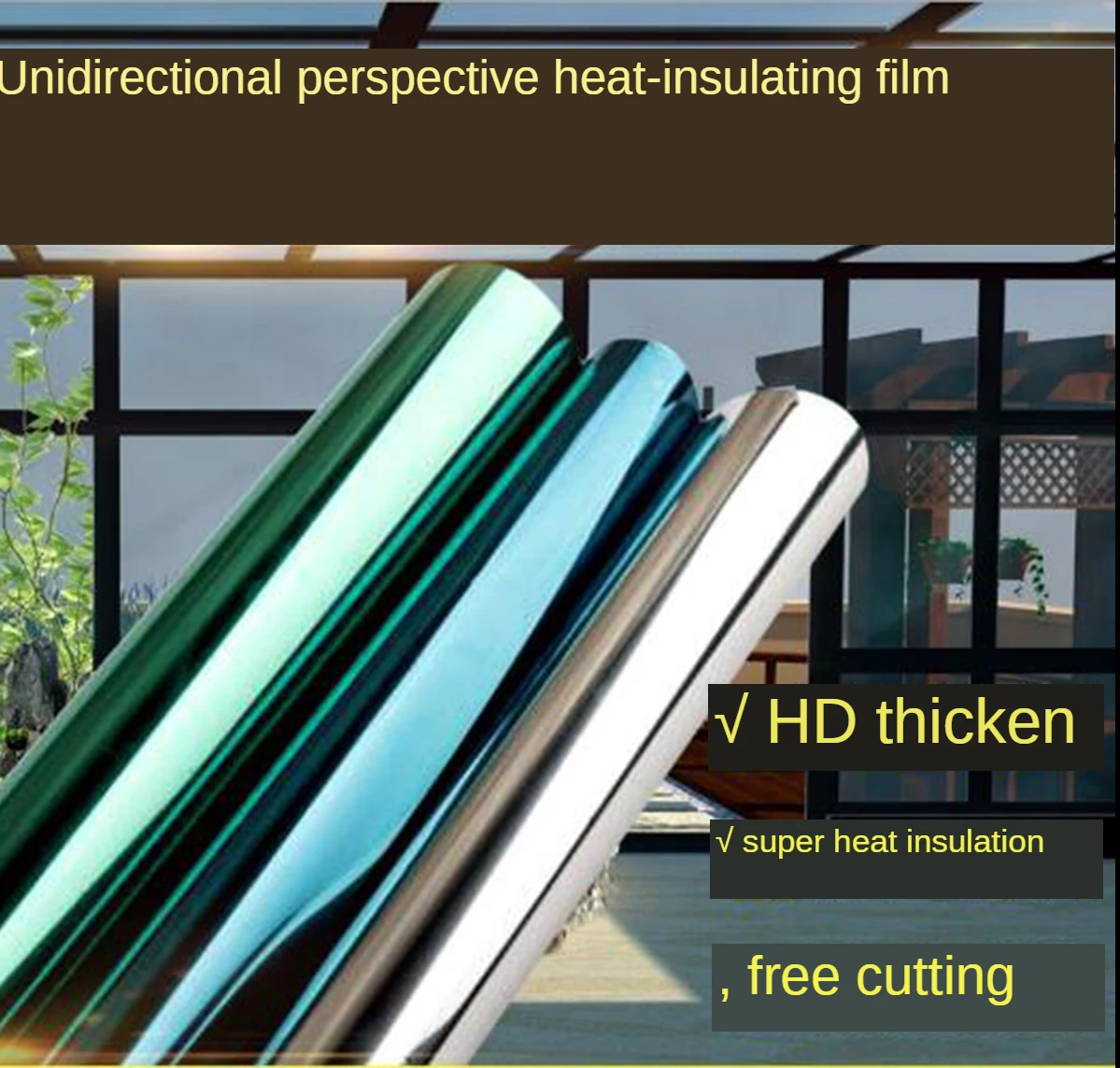 1m mirror window film self-adhesive reflective solar film privacy glass colored Window Sticker window glass privacy film