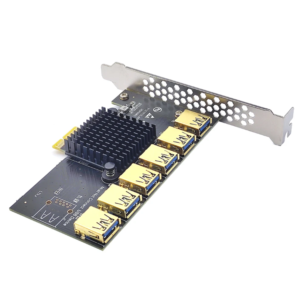 

PCI Express Multiplier pcie 1 to 6 USB3.0 Riser Card for PCIE X16 Riser Video Graphic Card ETH Bitcoin Miner Mining Express Card