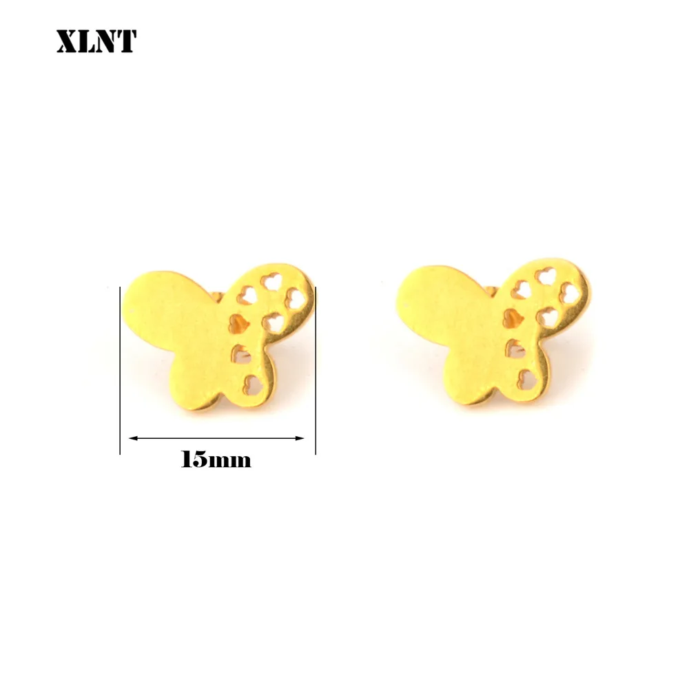 XLNT серьги-гвоздики из нержавеющей стали с бабочками для женщин милые серьги