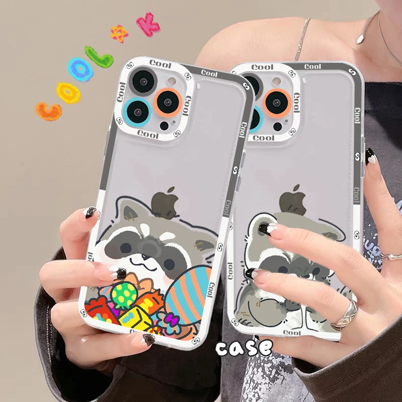 

Cute Raccoon Phone Case for iPhone 11 12 13 Mini Pro Max 14 Pro Max Case shell