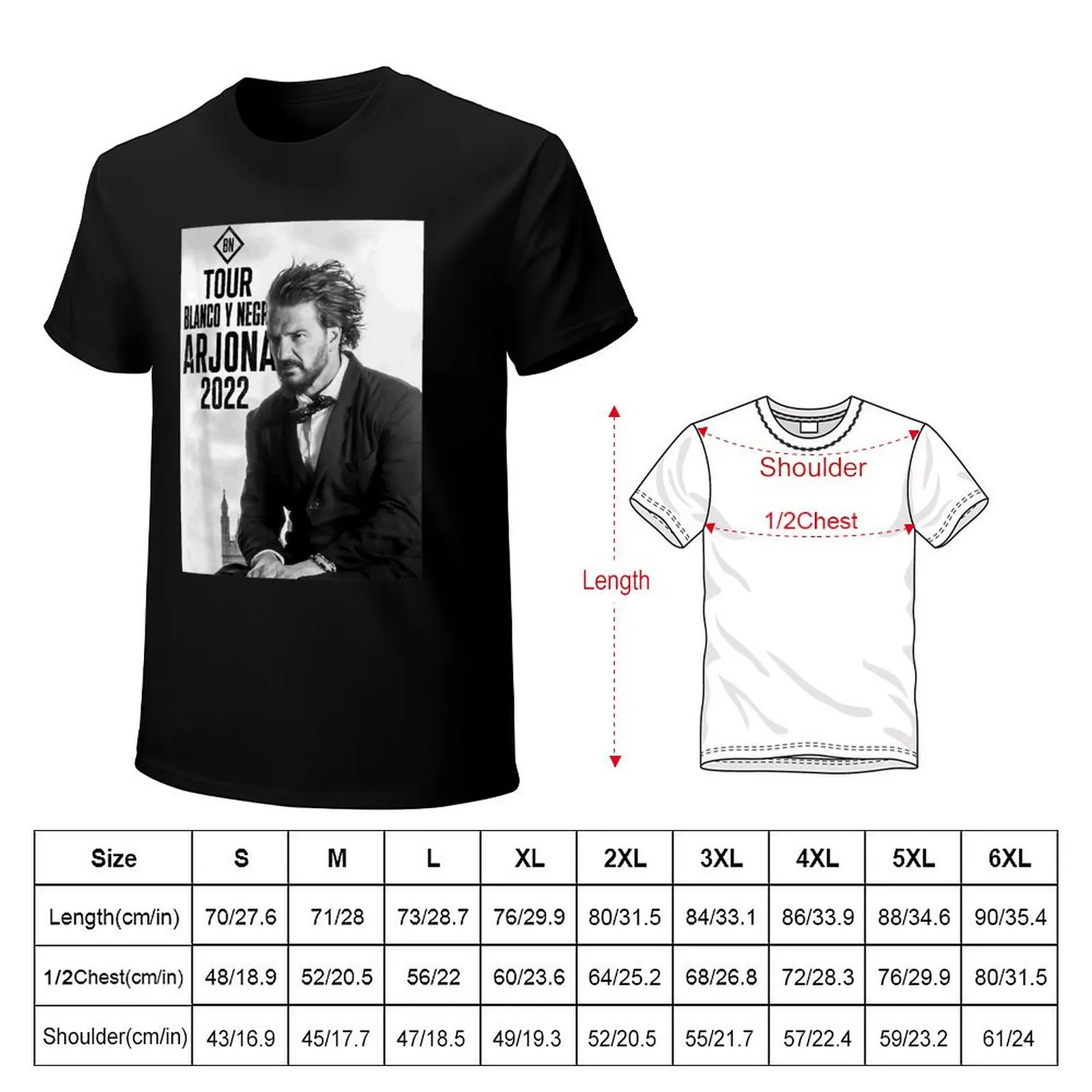 Фото Футболка Ricardo Arjona Blancos y Negro Tour, повседневная, короткий рукав, для любой погоды №2