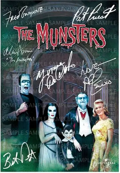 

THE MUNSTERS CAST SIGNED TV SHOW SEASON Print Art Canvas Poster For Living Room Decor Home Wall Picture