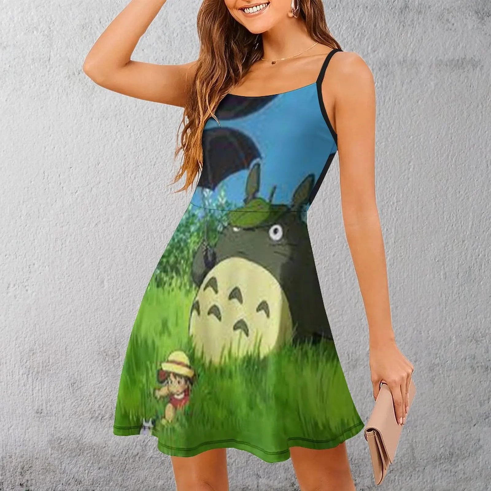 

My Neighbor Totoro (2) необычное экзотическое женское платье, женское платье на бретельках, платье с смешным рисунком для коктейлей на бретельках
