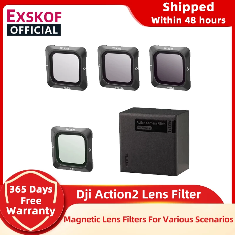 

EXSKOF Action2 Magnetic CPL ND8 ND16 ND32 Lens Filter For DJI Action 2 Action Camera Accessories