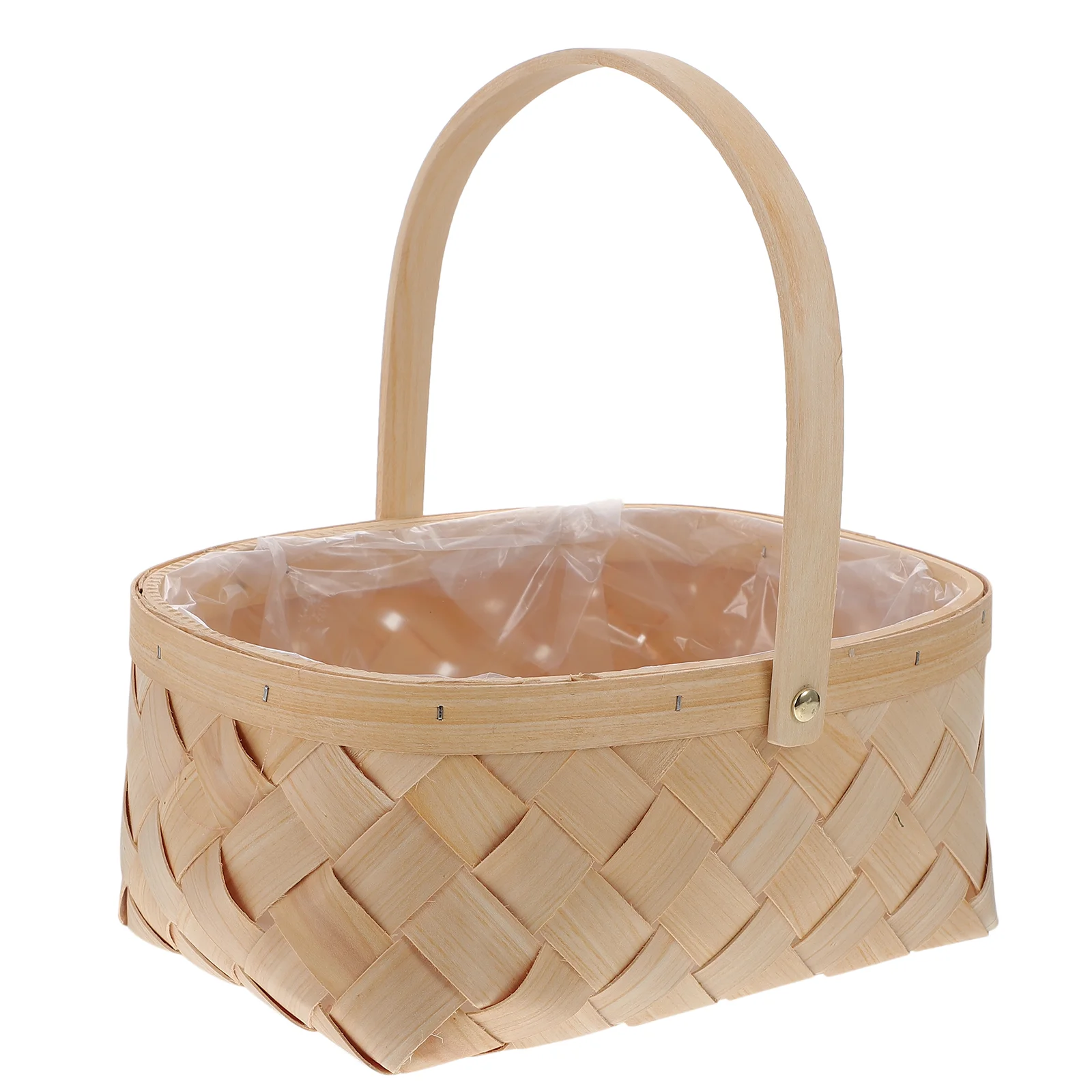 

Basket Storage Wovenwicker Handle Rattan Container Wooden Baskets Picnic Portable Flower Houseware Easter Smallfruit Handles
