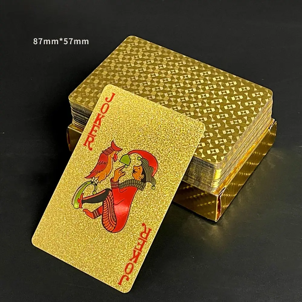 

24K Gold Playing Cards Gambling Board Game Plastic Poker Game Deck Foil Pokers pack Magic Cards Waterproof Card Gift Collection