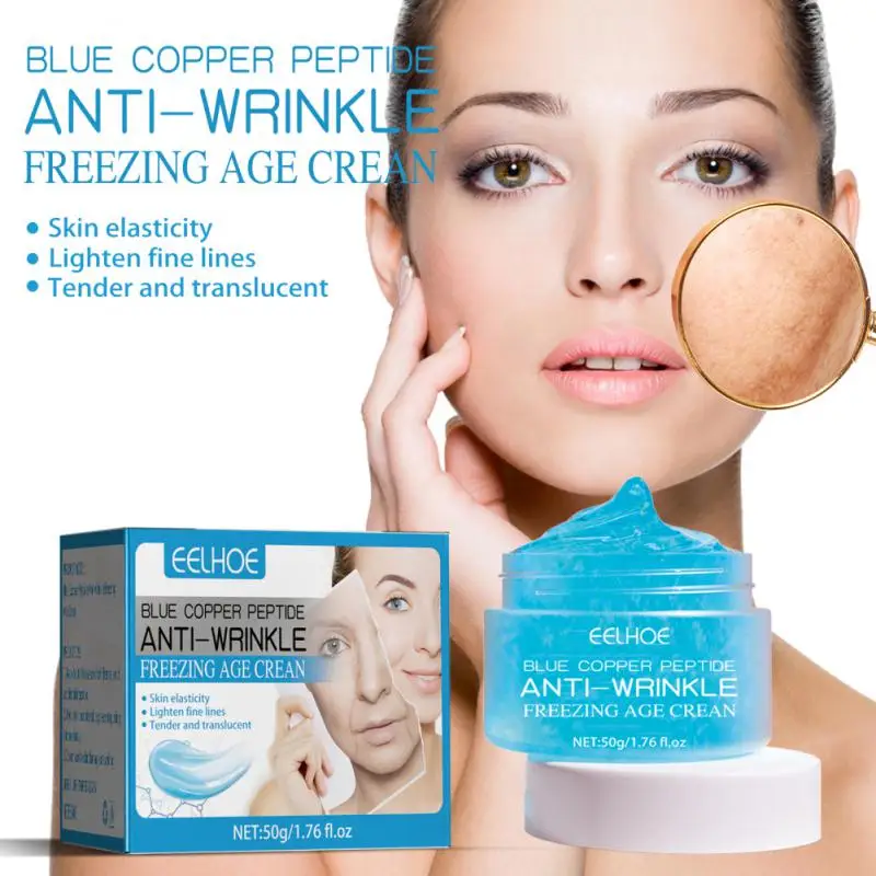 

EELHOE Blue Copper Peptide Anti Wrinkle Freezing Cream Lightens Fine Lines Moisturizes Brightens Anti Wrinkle Anti Aging Cream