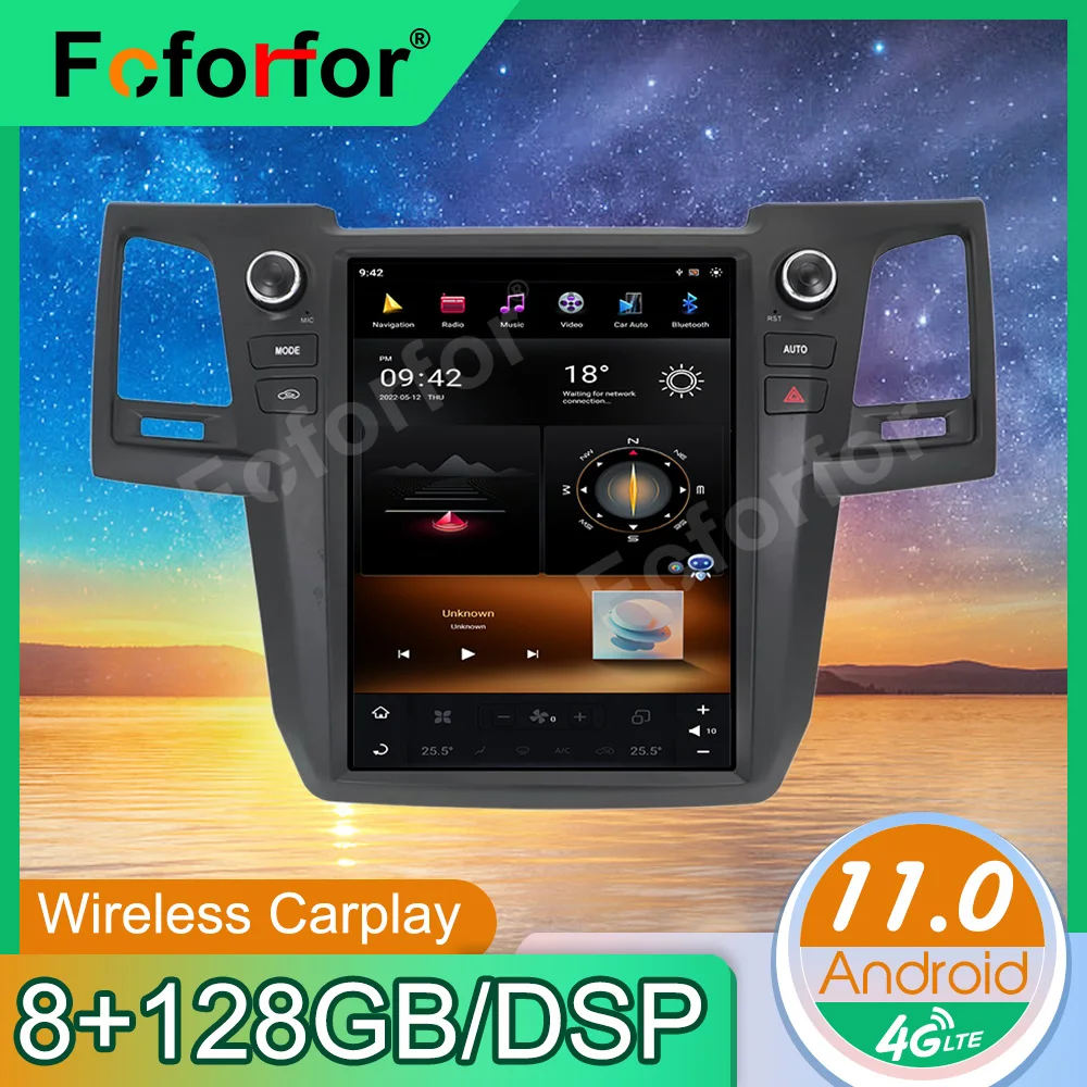 

Android11.0 Tesla Vertical Style Screen Auto Radio Car GPS Navigation Player For Toyota Fortuner 2007-2015 Multimedia Head Unit