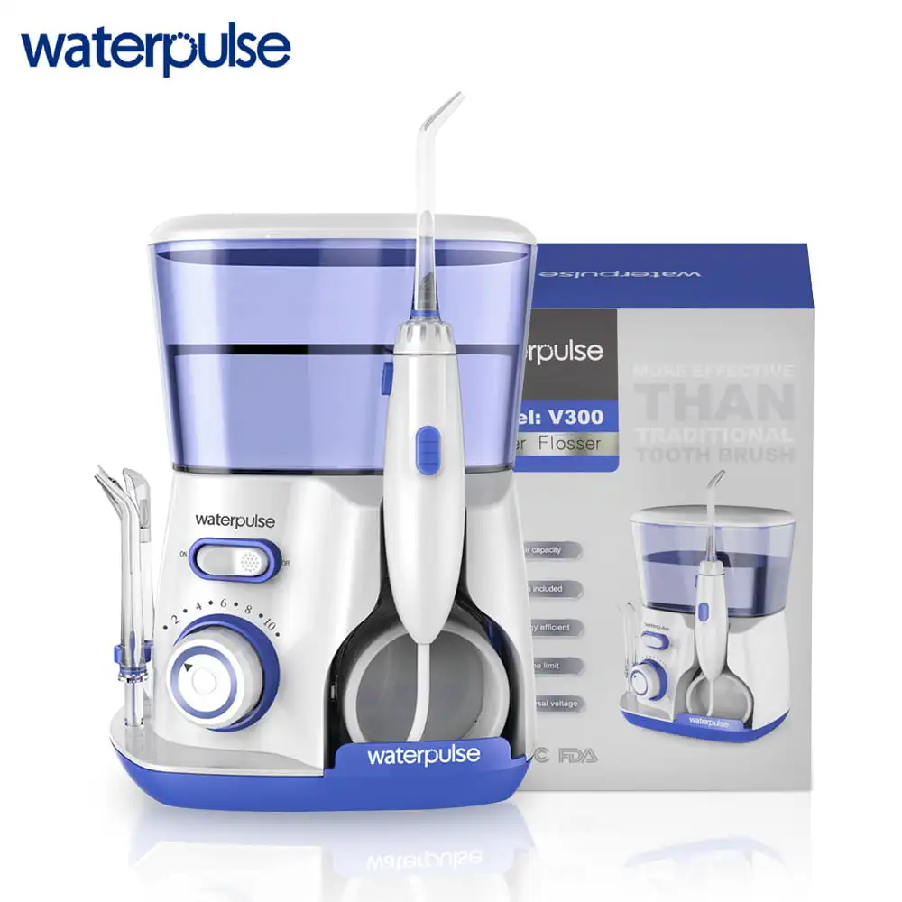 

WaterPluse 800ml Electric Water Flosser Jet Oral Irrigator Tooth Cleaner Floss Pick with 5 Tips US Plug