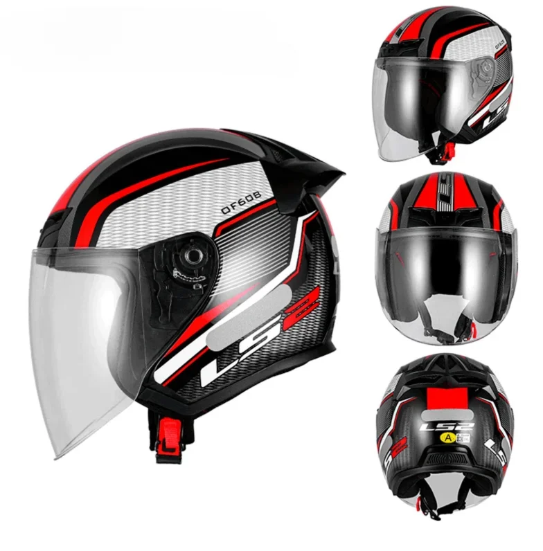 Мотоциклетный шлем LS2 3/4 с открытым лицом электроприводом всесезонный большим