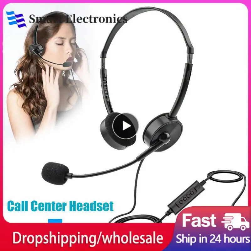 

Noise-cancelling Traffic Headset With Microphone Adjustable Wired Usb Headset Universal Protect Hearing Service Earphone Abs
