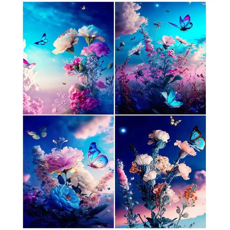 

SDOYUNO Diamond Painting Full Flower Pictures Of Rhinestones 5D DIY Diamond Embroidery Sale Butterfly Mosaic Home Decor