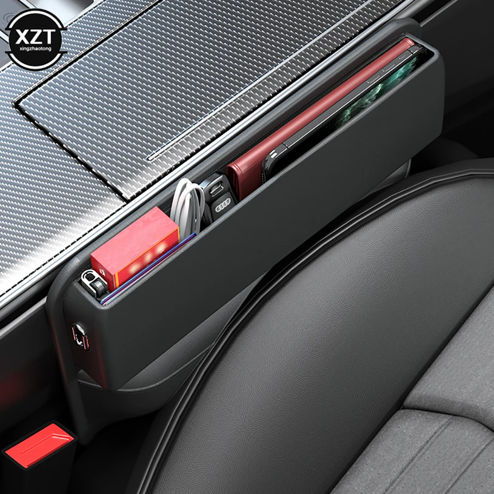 

PU Leather Car Seat Crevice Central Control Storage Box Master And Co-driver Storage Bag Car Creative Car Decoration Car Bag