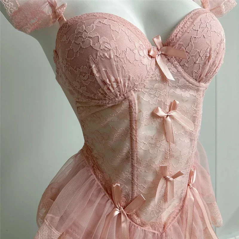 Французский сексуальный корсетный топ с трусиками Сексуальное женское белье Pure