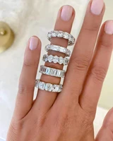 2022 new arrivals luxury princess cut silver color aesthetic eternity band ring for wedding women party gift jewelry z18