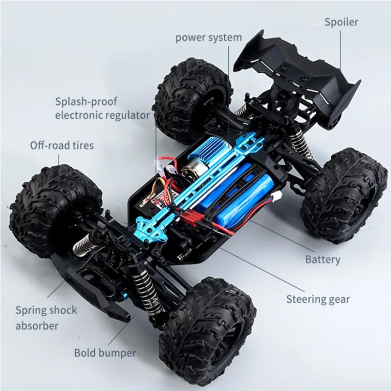 Радиоуправляемые внедорожники 4x4 со светодиодной фарой масштаб 1/16 Rock Crawler 4WD 2 4