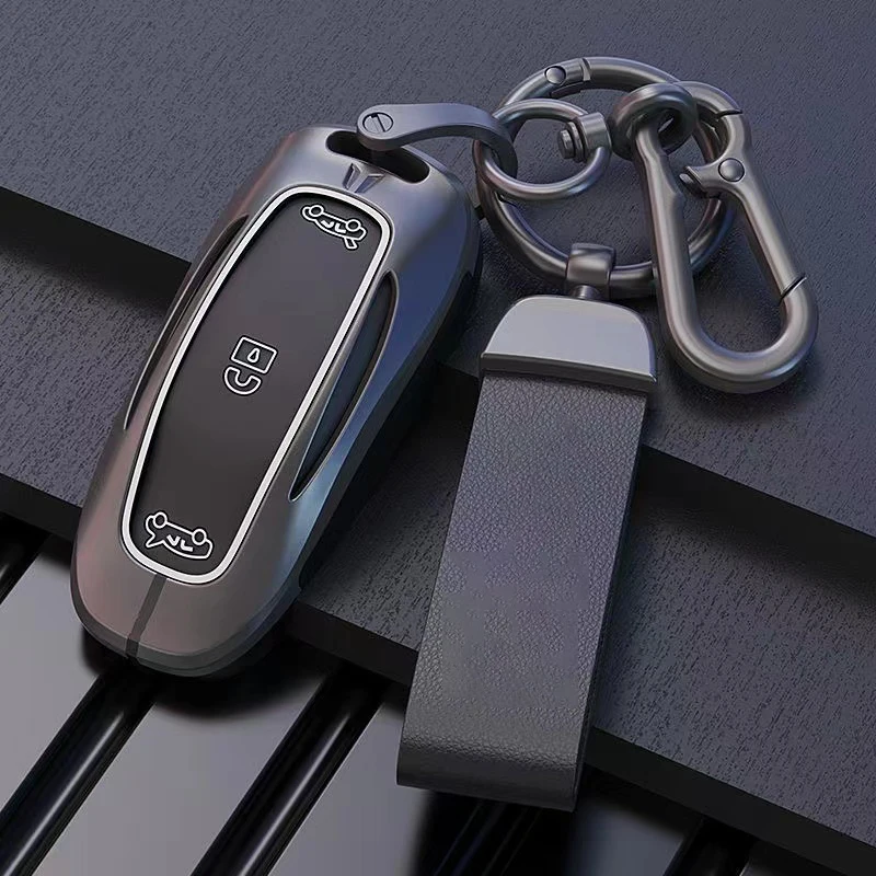 

Car Smart Key Case Cover For Tesla Model 3 Model S Model X Galvanized Alloy+TPU Key Shell Bag Auto Accessories Protector Case