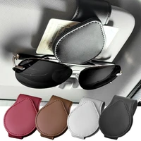 leather sunglasses clip sun visor mount car interior organizer card ticket fastener holder portable glasses clips accessories