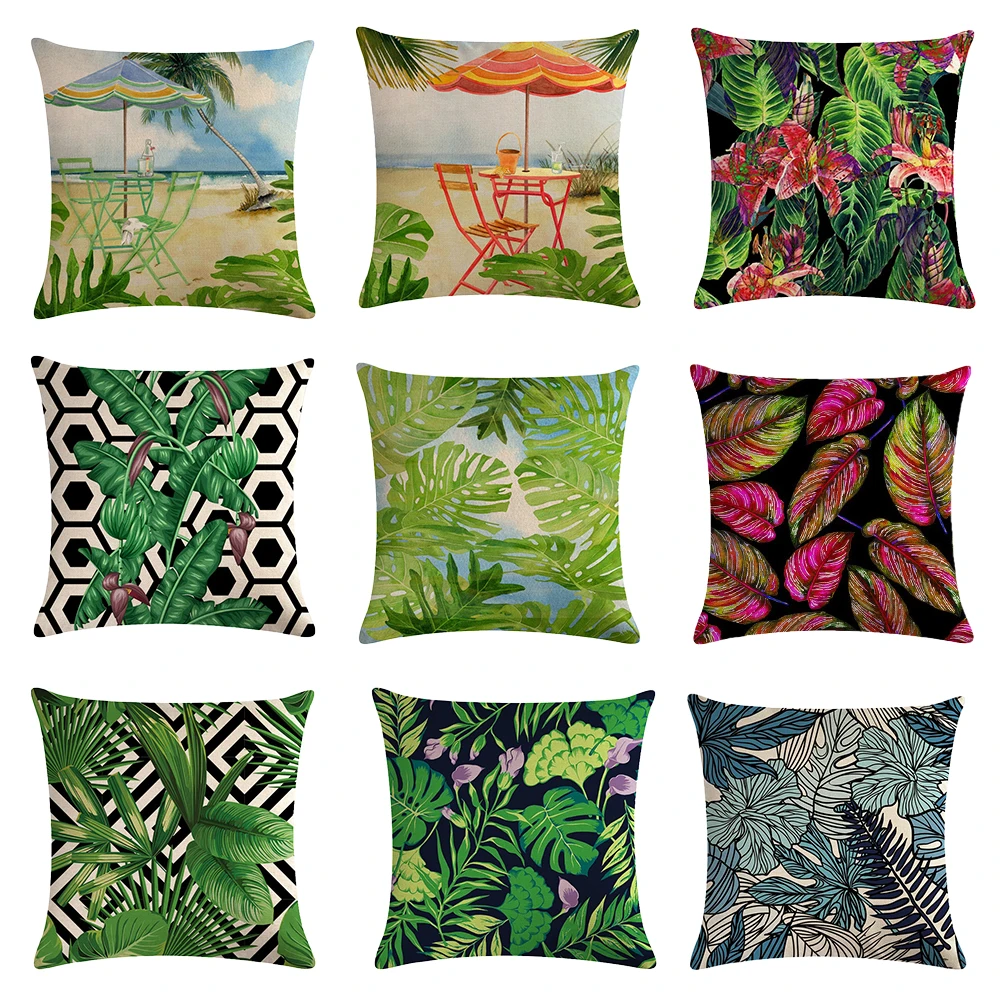 

Tropical Plants Printed Pillow Case Cushion Cover 45x45cm
