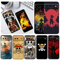 anime one piece luffy for google pixel 6 pro 6a 5a 5 4 4a xl 5g black phone case shockproof shell soft fundas coque capa