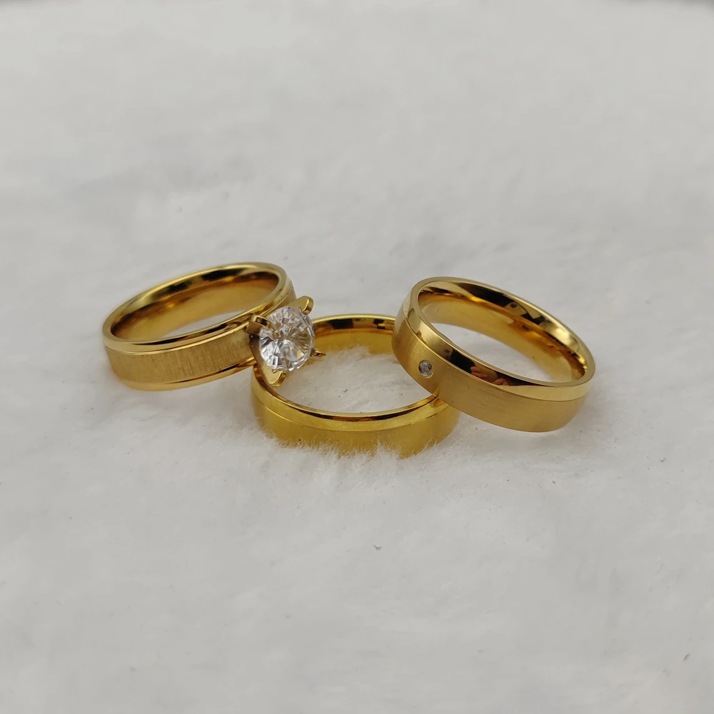 Простые модные ювелирные изделия для невесты жениха 24-каратное золото с