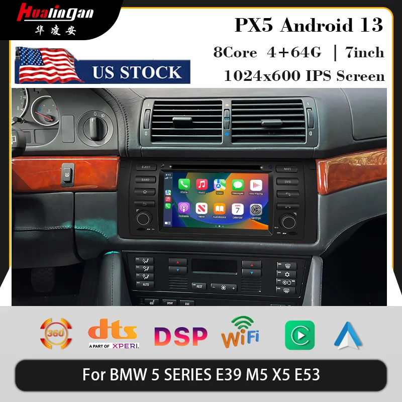 Car Radio Gps For Bmw X5 E39 E53 Android Multimedia Dvd Player 7inch Touch Screen Apple CarPlay Navigation Stereo Hend Unit