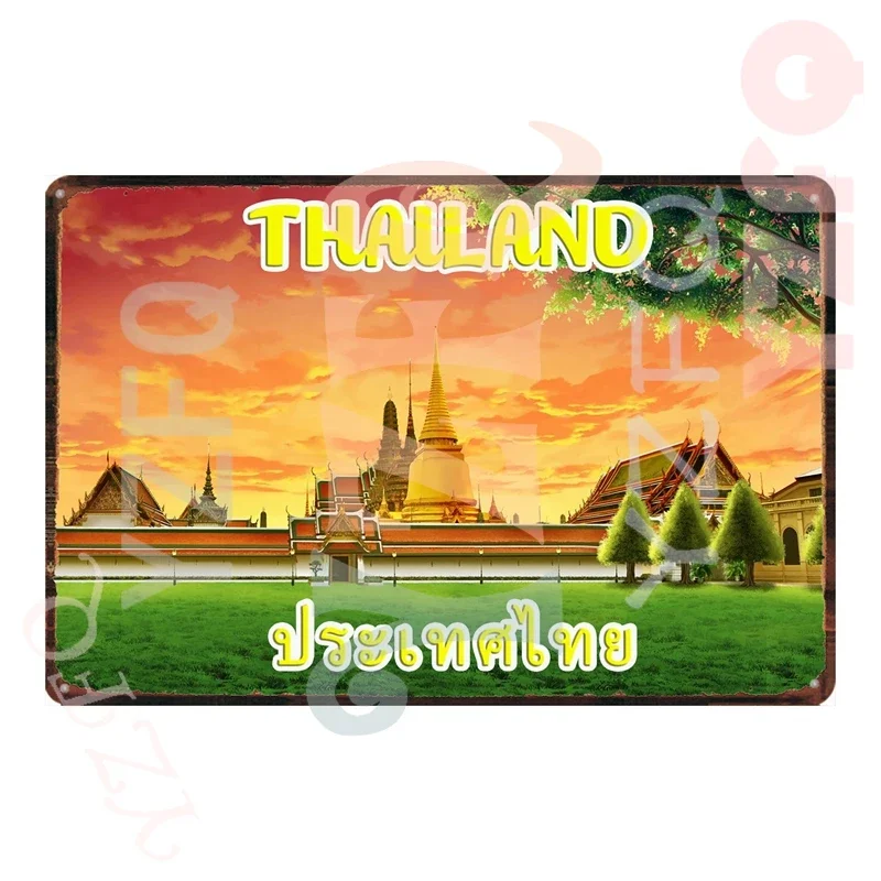 Винтажная Металлическая Вывеска Yzfq Bangkok Pattaya Таиланд Городская Табличка