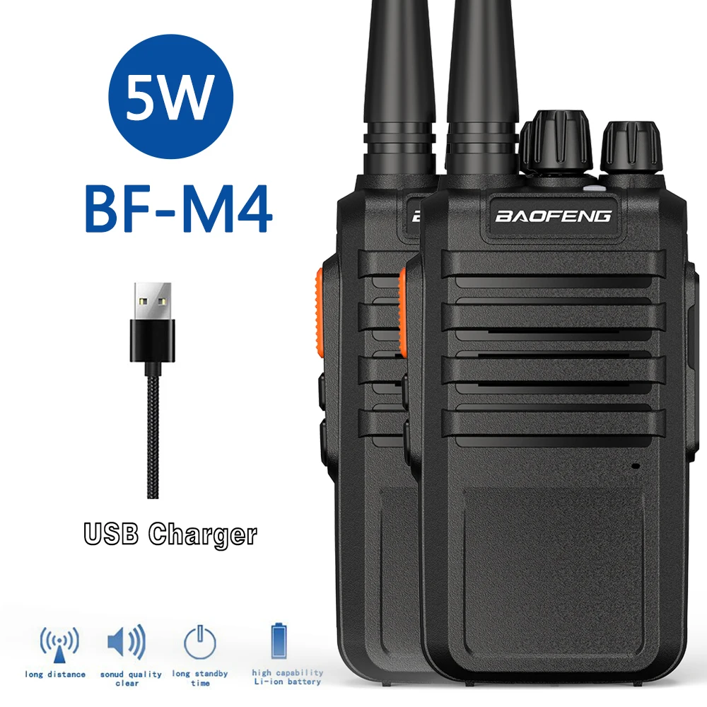 2pcs Baofeng BF-M4 Walkie Talkie High Power Standby Time of 22 Days UHF 400-470MHz CB Radio Portable Transceiver Two Way Radio