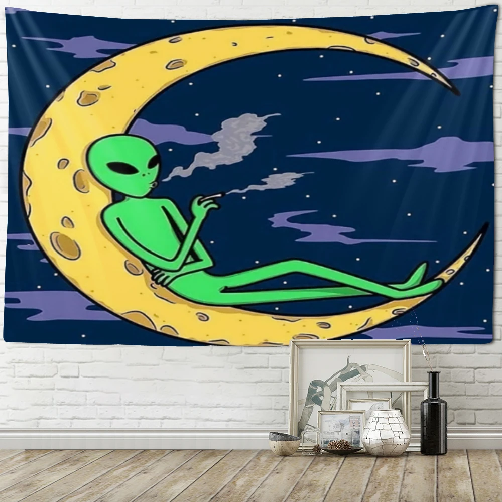 

Забавные шторы с инопланетянинами на стену, искусство декорирования, одеяла, шторы для дома, спальни, гостиной, Декор