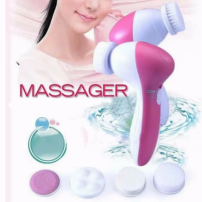 

5in1 Electric Facial Cleanser Wash Face Cleaning Machine Pore Cleaner Body Cleansing Massage Beauty Massager Brush Skin CareTool